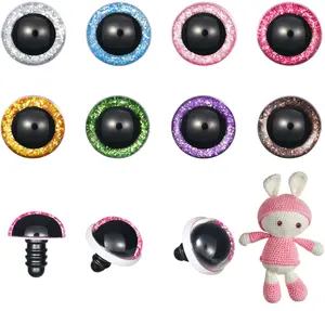 MUCUNNIA 120pcs 20mm Safety Eyes for Amigurumi Glitter Plastic Safety Eyes for Crochet with Washers Craft Crochet Eyes Doll Eyes for Crochet Animals Plush Stuffed Animals DIY Halloween Decorations