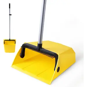 Commercial dustpan with comb, suitable for outdoor and indoor use, ideal for yards, garages, halls, shopping malls, market floors, home kitchens, offices, and pet hair and debris cleaning