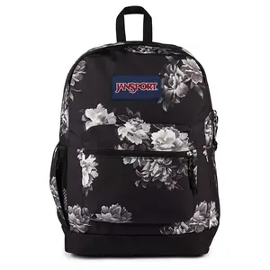 JanSport Cross Town Plus Remix 17.5'' Backpack - Black: Recycled Polyester, High School