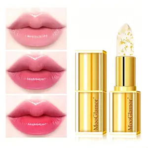 MooGlamor Gold Foil Color Changing Lipstick Long Lasting Moisturizing Makeup Mild Hydrating Repairing Lip Glossy Soothing Nourishing Lip Balm SummerVibes Cosmetics