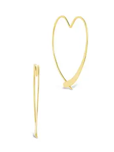 Rorie Heart Threader Hoops - Gold Heart Design with Simple Loop for Secure Access to Your Clothes