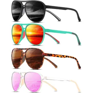 Polarized Aviator Women's Sunglasses - UV400 Protection, Vintage Trendy Shades for Men, Sports Running