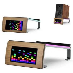 RhythmDance Desktop RGB Tilt Speaker Stands Surround Sound - Dynamic LED Light Display with Sound Sensor, Adjustable Light Modes w/c Dual  Ports - 1 Pair Bookshelf Laptop Desk Audio Stands