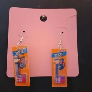 Vintage PEZ Brand Classic Candy Dispenser Earrings - Iconic Orange Packaging & Silver Tone Hooks - Perfect for Collectors