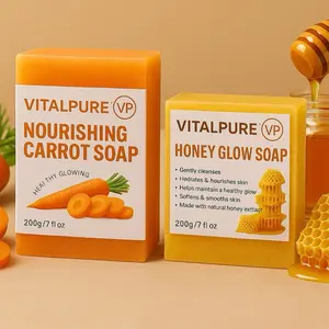 VITALPURE 2pack Carrots and Honey Soap for Face Nourishing Carrot Soap & Honey Glow Soap 200g/7 fl oz