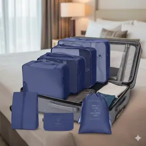 Multi-Size Waterproof Compression Packing Cubes, Transparent Travel Organizer with Anti-Burst Zipper, Expandable Luggage Space Saver for Spring Summer Trips, Travel Accessories