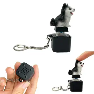 Puppy & Kitten Rechargeable Keychain with Realistic Barking Sounds, LED Light Color-Changing, Fun Stress Relief Toy, Helps Relax and Relieve Anxiety, Funny Gift for Kids and Adults