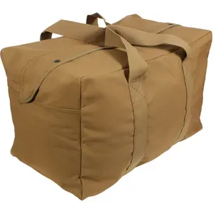 Coyote Brown - Canvas Parachute Cargo Bag Extra Large Duffle Bag 75L