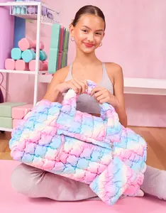 OMG Accessories Quilted Scrunchies Ombre Large Duffle Bag