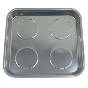 212 MAIN ATD Tools 8762 Stainless Steel Magnetic Parts Tray - Square, Garage Tool Storage Organizer