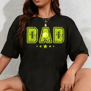 100% Cotton Vintage DAD Tennis Costume Dad Lover Player Father's Day T-Shirt