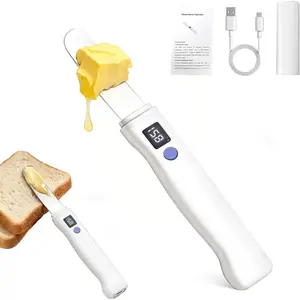 Heated Butter Knife, Smart Stainless Steel Electric Butter Spreader for Hard Butter, Cheese, Peanut Butter, Jam & Honey, Adjustable Temp (131F/158F), USB Rechargeable Kitchen Gadget