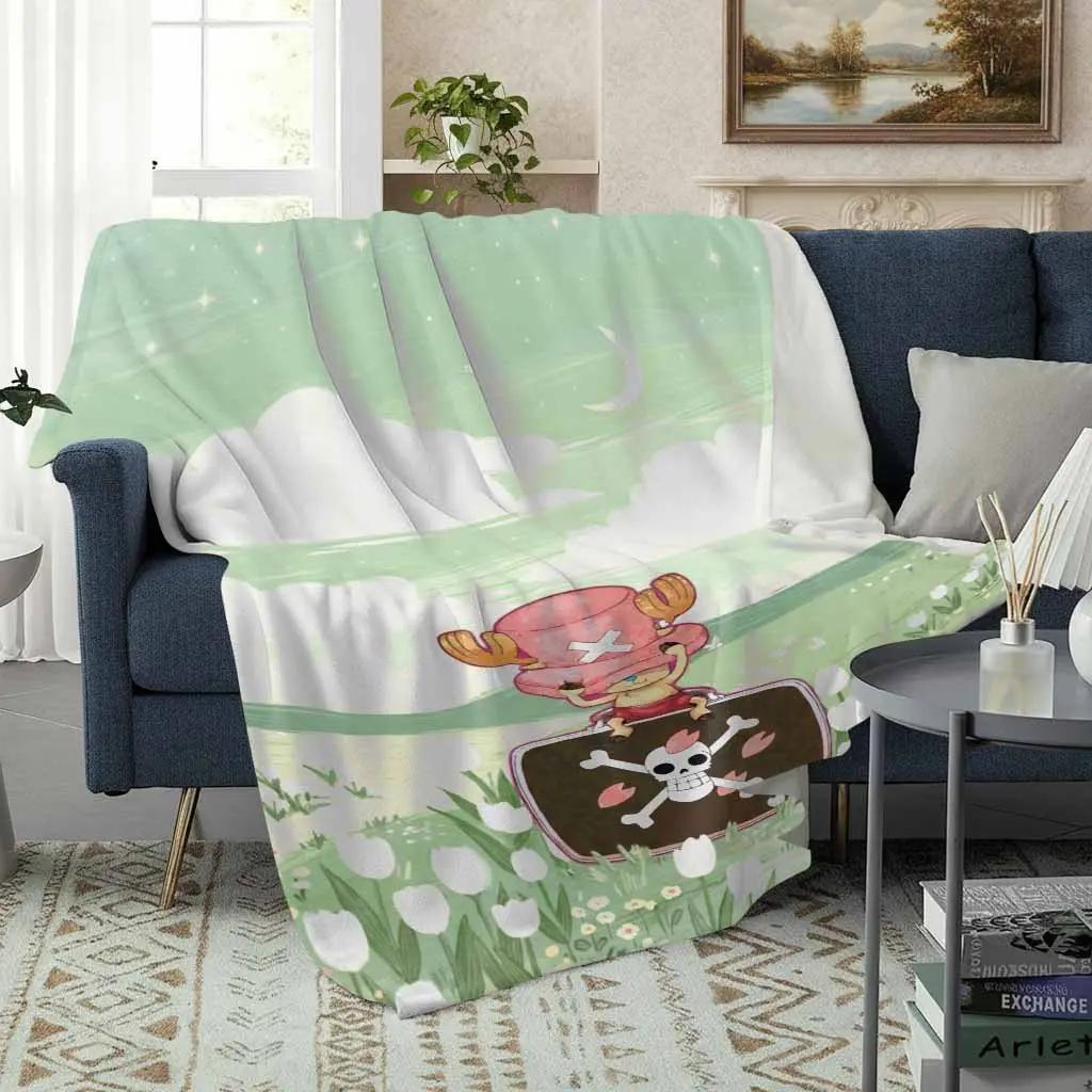 Flannel Blanket - Cute Reindeer Explorer & Cartoon Skull Pirate Prints - Soft, cozy, lightweight, warm decorative throw for sofa, bedroom - animal character, cartoon, graphic character blankets, animal character blankets