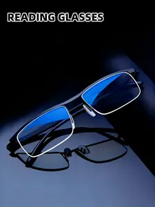 Stylish Metal Half-Frame Multifunctional Reading Glasses Featuring Resin Lenses, Perfect As Daily Fashion Additions And Great Gifts for Both Men And Women