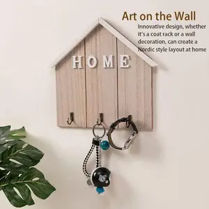 Nordic Design Solid Wood Wall Hooks, Creative Entryway Coat Hooks, Wall Mounted Key Hooks for Home Organization and Decoration, Key Holder, Home Organizer Hook