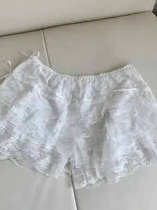 Lace Safety Pants Women Elastic Waist Home Sleep Shorts Floral Loose Bottom Summer Anti-glare Shorts Underwear Accessories