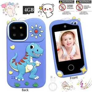 Portable Kids' Touchscreen Toy Phone, 2.8-Inch Screen, Cute Look, Dual Cameras With Selfie, Flashlight, Clock, Music & Games, Suitable Gift For Children Aged 3-12 For Christmas & Birthdays