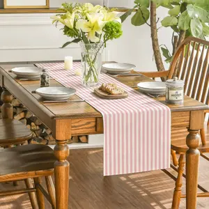 Simple Striped Table Runner, Microwave Dust Cover, Multiple Sizes Available, Ideal for Home Dining, Kitchen Decor, Outdoor Parties
