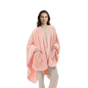 【Summervibes】Super Comfortable Wearable multifunctional Blankets with Pocket –  58"×64" Soft Cozy Fleece Wrap