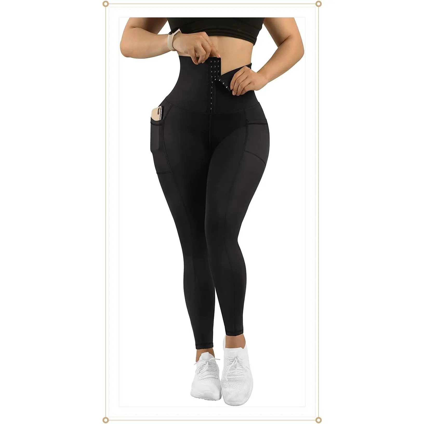 MOOSLOVER Women Corset High Waisted Leggings with Pockets Tummy Control Body Shaper Yoga PantsGift