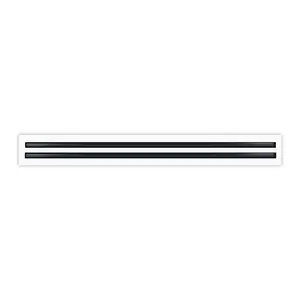 BUILDMART - 36" Linear Slot Diffuser - 2 Slot - Double Slot - White Decorative Aluminum Air Vent - Heating and Cooling Modern AC Vent Cover for Ceiling, Walls & Floors