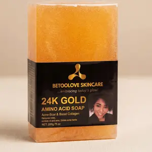 24K Gold Amino Acid Soap Bar | Gentle Cleanser | Oil Control + Acne-Prone Skin | Olive Oil + Shea Butter