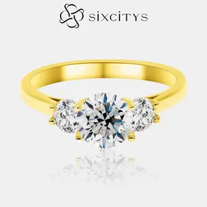 【V19】 Elegant Trinity Synthetic Moissanite Ring - Classic Anniversary, Wedding, Birthday, and Valentine's Day Gift for Women Black Friday springtok springtok