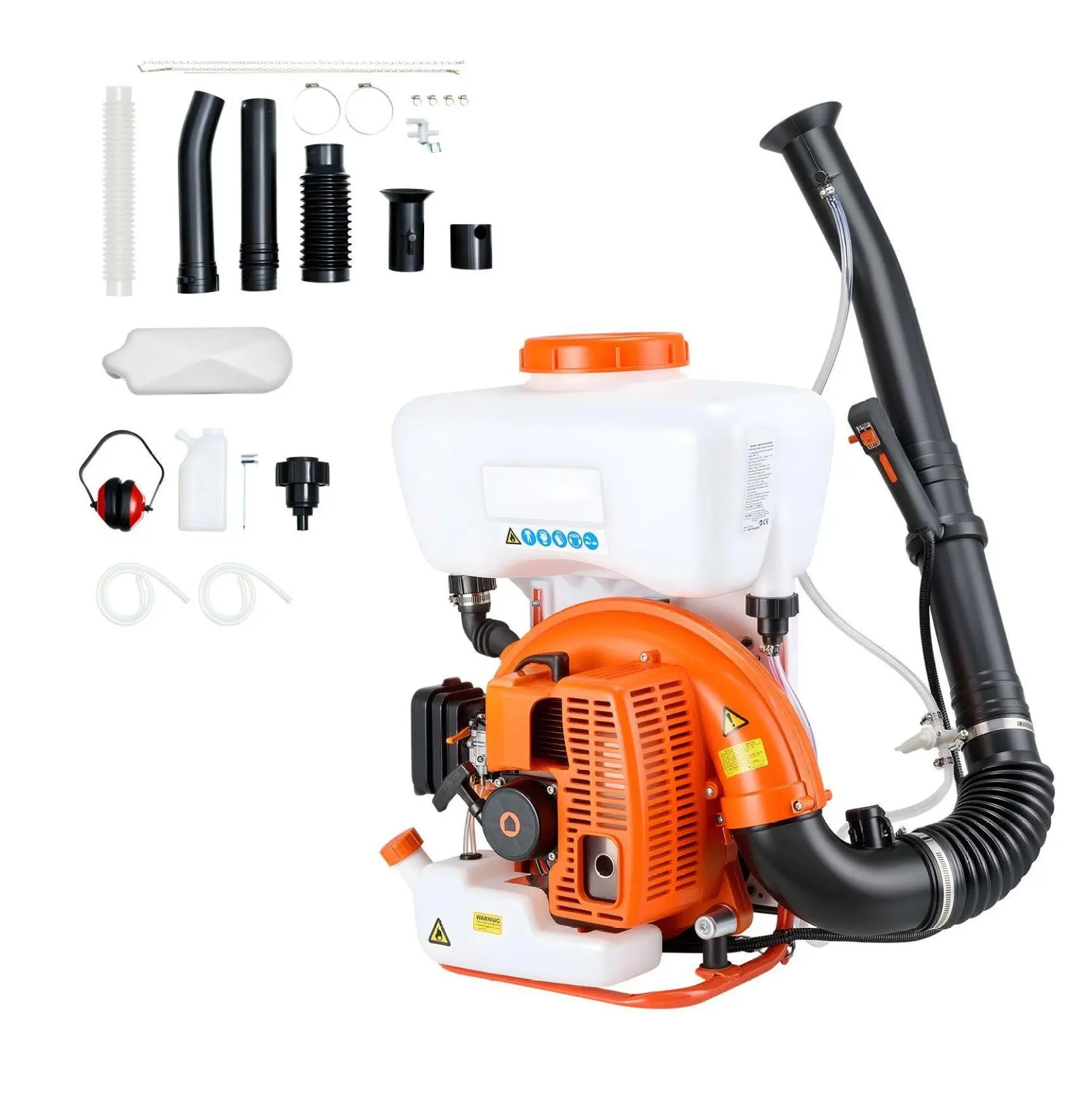 Backpack Fogger Sprayer, 63CC Gas Powered, 4 Gallon Tank - Liquid & Powder Mister Duster for Flea, Tick, & Critter Control, Gardening, Farming Default