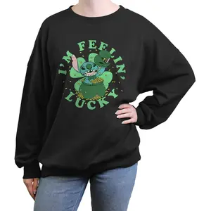 Junior's Lilo & Stitch I'm Feelin' Lucky Sweatshirt