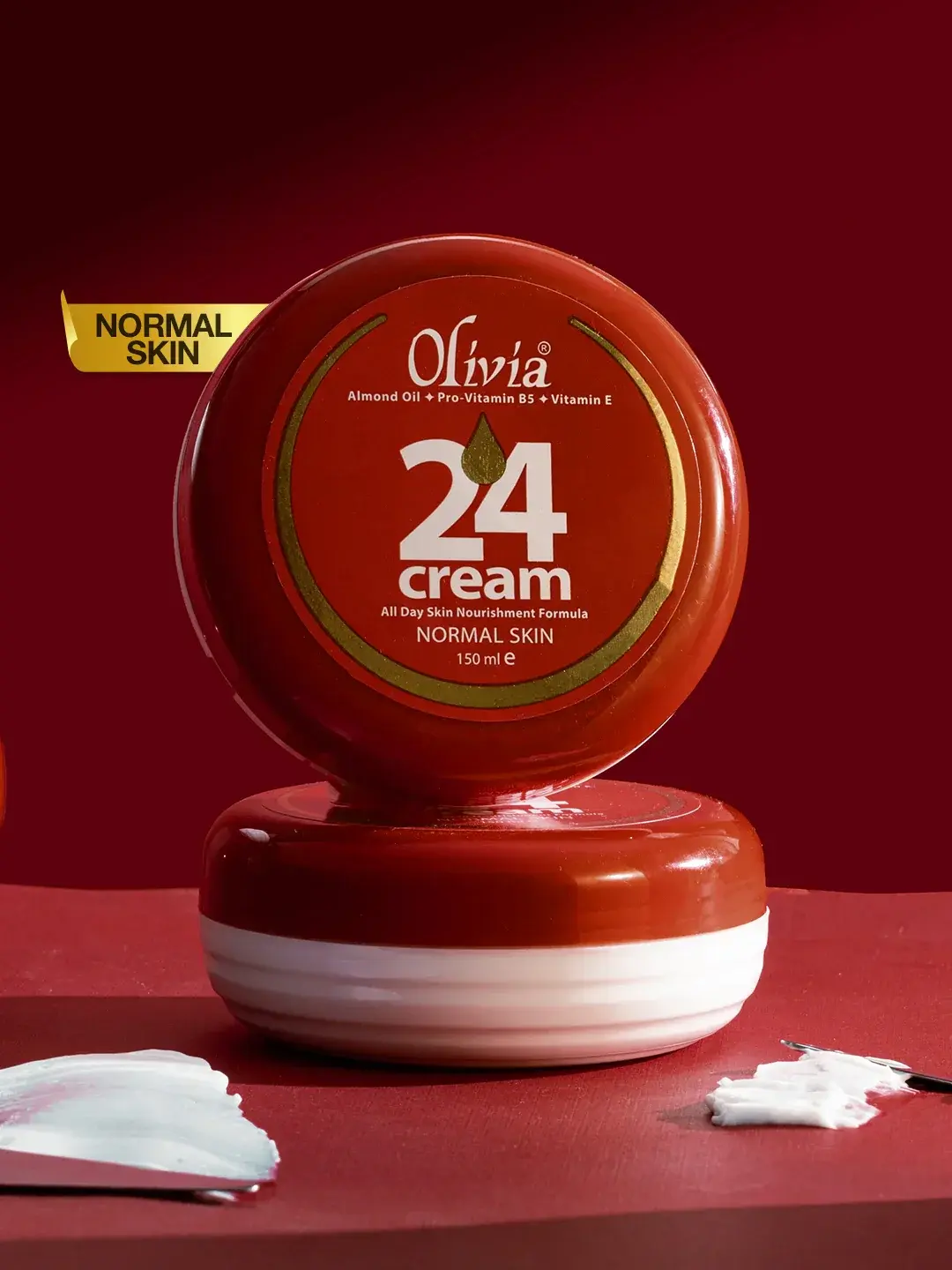Olivia 24 Hour Moisturizing Cream | Dry Skin Repair | Shea Butter + Vitamin E + B5 | Face & Body | 150ml