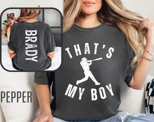 Custom That's My Boy Baseball Mom Shirt, Personalized Gift for Mom Dad, Cute Baseball Mom Sweatshirt, Baseball Mom Shirt