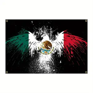 1pc Vintage Mexican Flag  - Durable Polyester, No-Fade Color Scheme, Ideal for Outdoor & Indoor Decor Decorative Light Decoration Tapestry Wall Mural