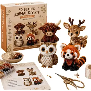 2026 DIY 3D Highland Cow Beaded Animal Kit, Red Panda Owl Wire Craft Set With Instructions, Cottagecore Aesthetic Desk Decor, Cozy Summer Hobby Stress Relief Gift For Adults Beginners, Creative Art Figurine
