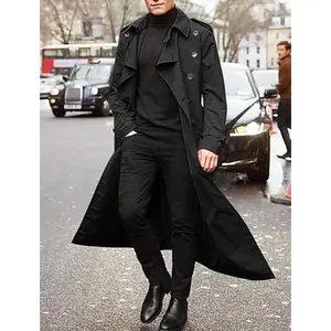 2025 Men's Mid-Length Trench Coat Men's Long Coat