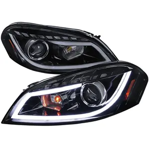 2006-2013 Impala / 2014-2015 Impala Limited / 2006-2007 Monte Carlo LED Bar Projector Headlights (Glossy Black Housing/Smoke Lens)