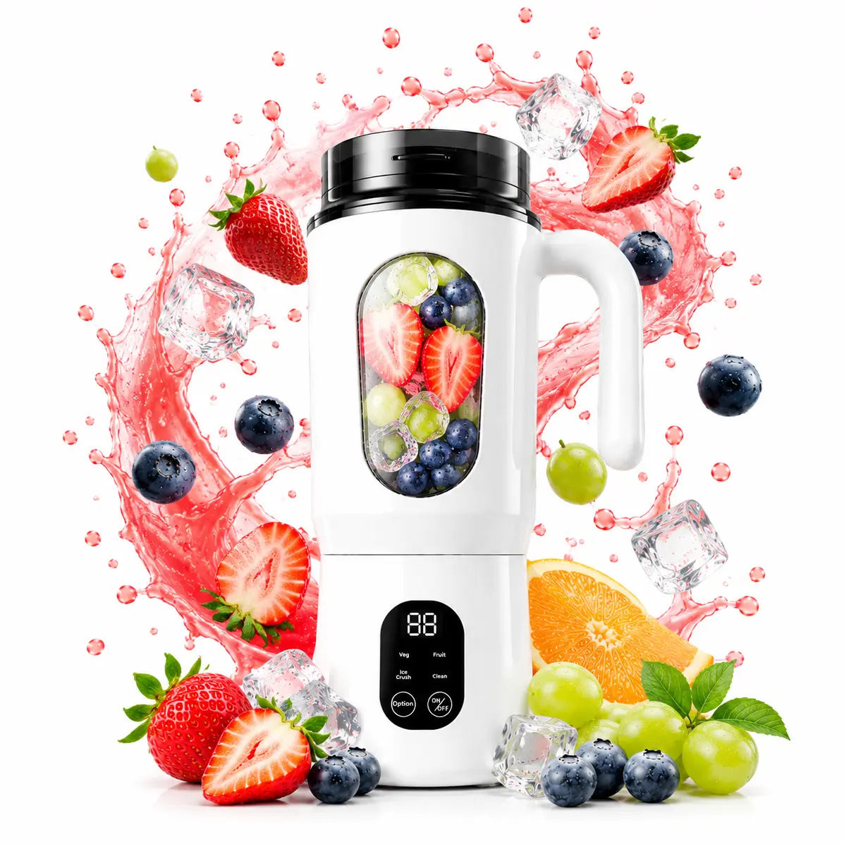 Portable Blender for Shakes and Smoothies, 20 Oz BPA Free Travel Cup & Lid, Durable Stainless Steel Blades, Personal Smoothie Blender