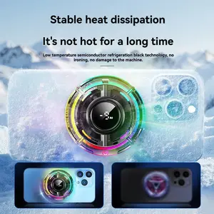 The magnetic back clip for mobile phone heat dissipation, combined with a built-in cooling device, is a cooling equipment suitable for cooling gaming phones during live streaming or for laptops.