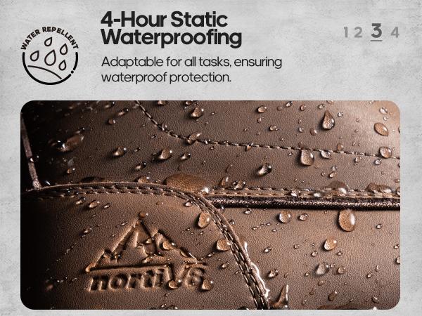 NORTIV 8 Waterproof Moc Toe Work Boots for Men Steel Toe Comfortable Leather Boots