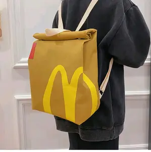 Personal McDonald's Backpack, Casual Drawstring Pocket lightweight student Sackpack