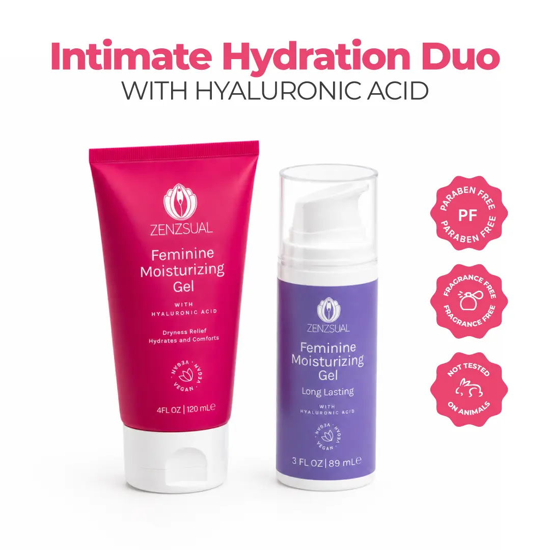 ZENZSUAL Intimate Hydration Multi-Pack - Daily Feminine Hydrating Gel Moisturizer with Hyaluronic Acid, for Sensitive Skin and Long-Lasting Comfort