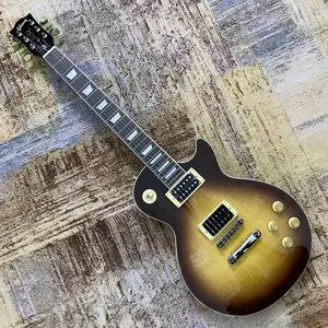 22-Fret Brown Electric Guitar with Rosewood Fretboard, HH Pickups, Chrome Hardware, 6 Strings