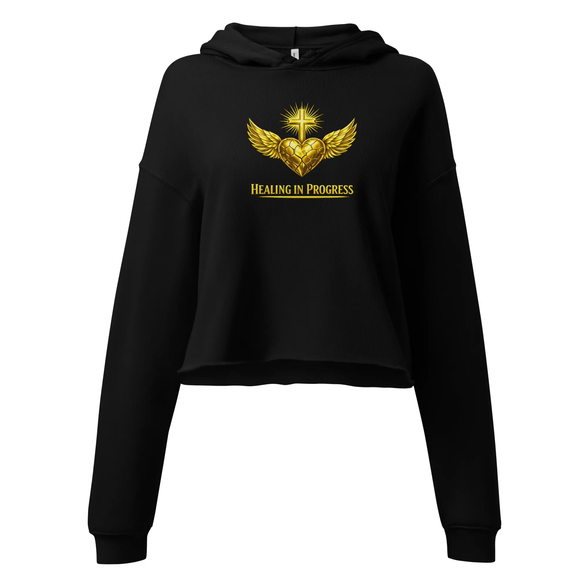 HEALING IN PROGRESS — Gold Heart —  Cropped Hoodie