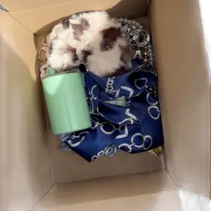 Purse Accessory Bundle Box with multiple accessories, and Patterned Scarf for Stylish Outfits