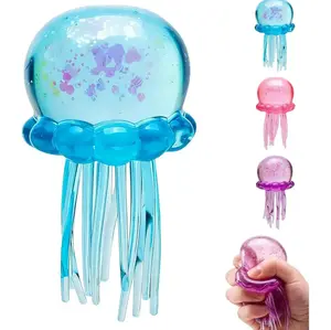 Jellyfish Design Squeeze Stress Ball, Fidget Stress Ball, Ice Squeeze Cube—Drop Malt Sugar Balls: Sensory Toys for Anxiety and Stress