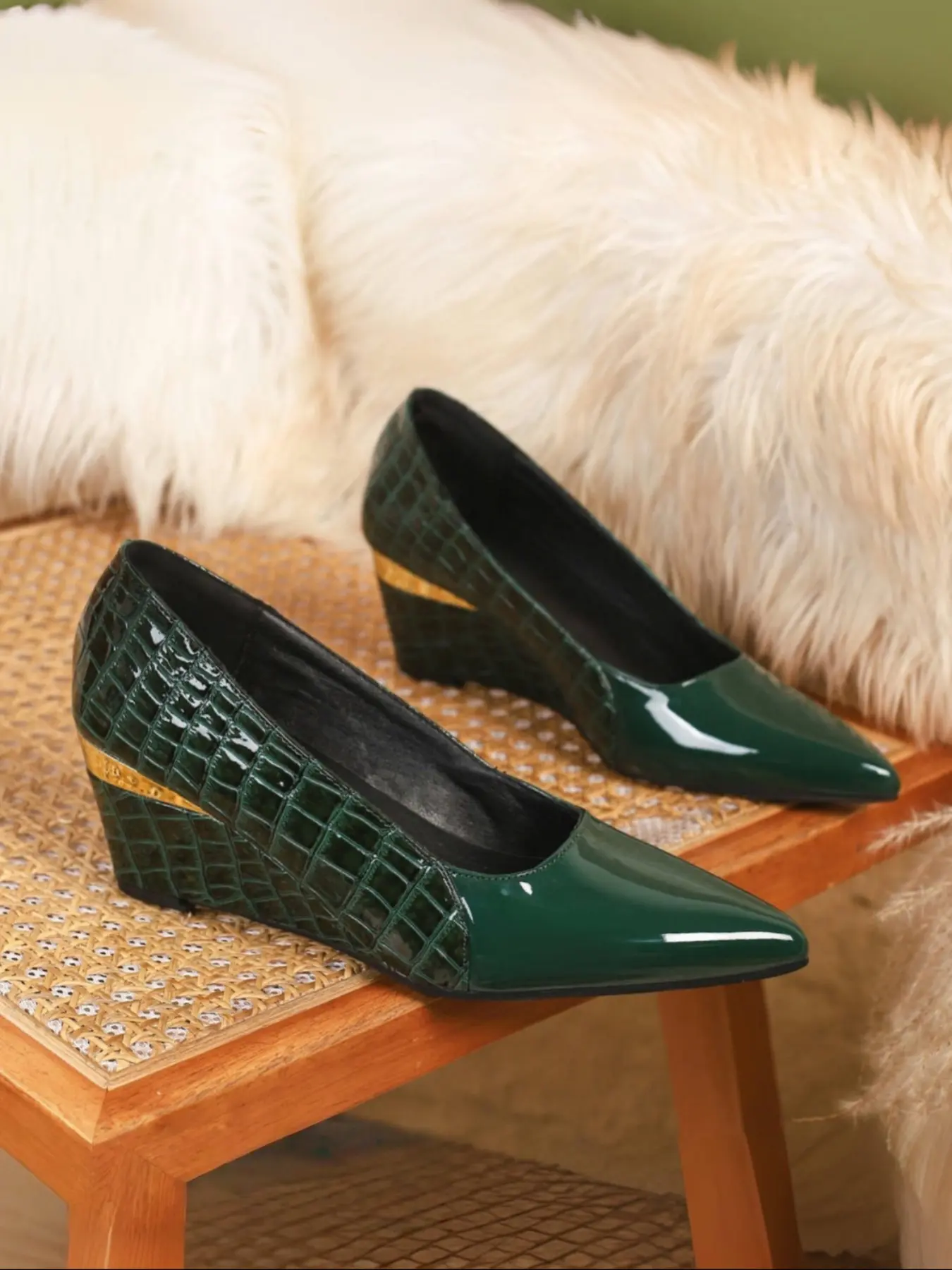 Women's Wedge Heels Mules, Wedge Design, Comfortable Slip-On Shoes, Pointed Toe Suede Upper, Perfect for Long Standing Jobs & Casual Wear