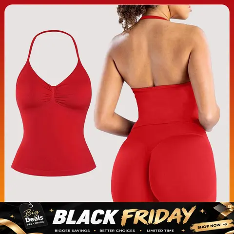 [SIZE UP 1] DENFY Impact Longline Strappy Top Fitness Gymwear Women Impact Longline Halter Tops Sportswear Workout Longline Tank Top Compression Gym