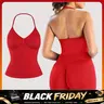 [SIZE UP 1] DENFY Impact Longline Strappy Top Fitness Gymwear Women Impact Longline Halter Tops Sportswear Workout Longline Tank Top Compression Gym