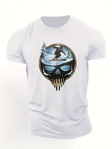 Men'S Graphic Tee Featuring a Skull Skier - Comfor