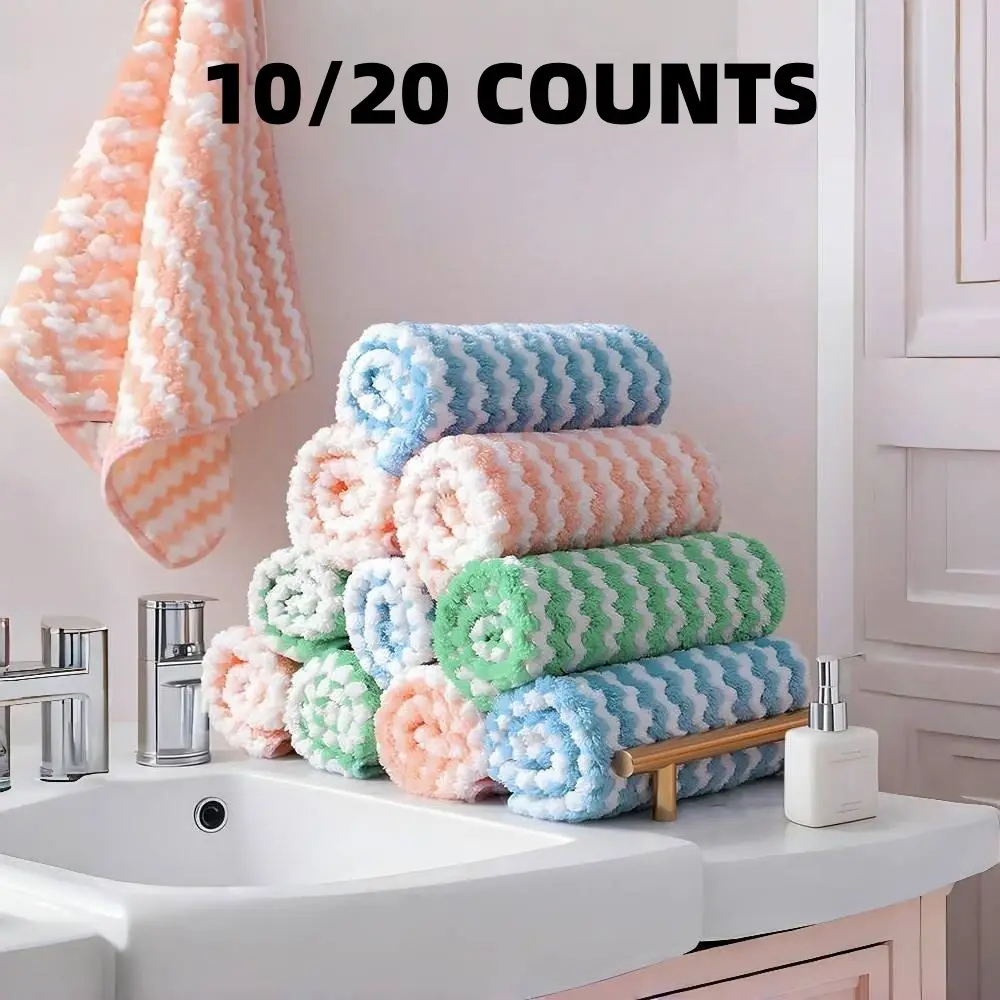 10 counts three colors random microfiber Cleaning Cloth - Super Soft & Absorbent for Kitchen Drying and Dish Washing