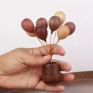 Handmade Wooden Balloon Vase with Colorful Natural Wooden Balloons